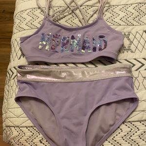 Justice mermaid two piece bathing suit size 10